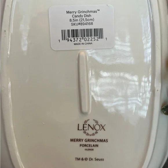 New LENOX Grinch “MERRY GRINCHMAS” Candy 🍭 Dish CHRISTMAS DECOR!